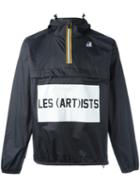 K-way K-way X Les (art)ists Logo Print Windbreaker, Men's, Size: Medium, Black, Polyamide