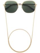 Stella Mccartney Eyewear Square Sunglasses With Chain - Gold