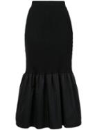 Le Ciel Bleu - Rib Stitch Peplum Skirt - Women - Nylon/polyurethane/rayon - 36, Black, Nylon/polyurethane/rayon