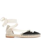 Manolo X Castaner Pointed Tie Up Espadrilles - Black