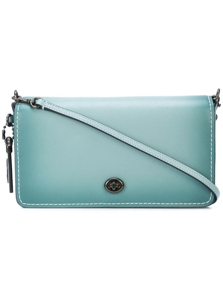 Coach Dinky Bag With Heart Print Lining - Blue