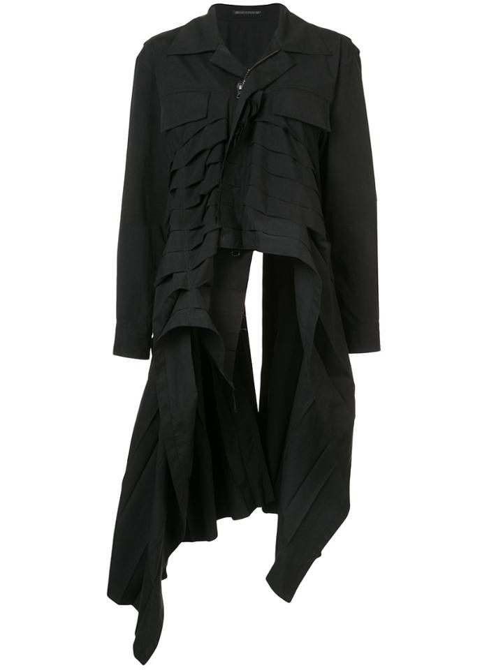 Yohji Yamamoto Pleated Coat - Black