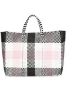 Truss Nyc Large Checked Tote, Women's, Black, Plastic