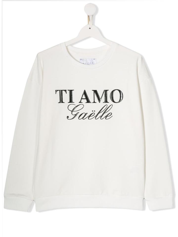 Gaelle Paris Kids Logo Patch Sweatshirt - White