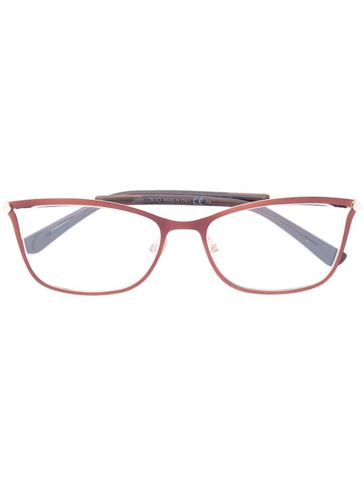 Jimmy Choo Eyewear Squared Glasses - Brown