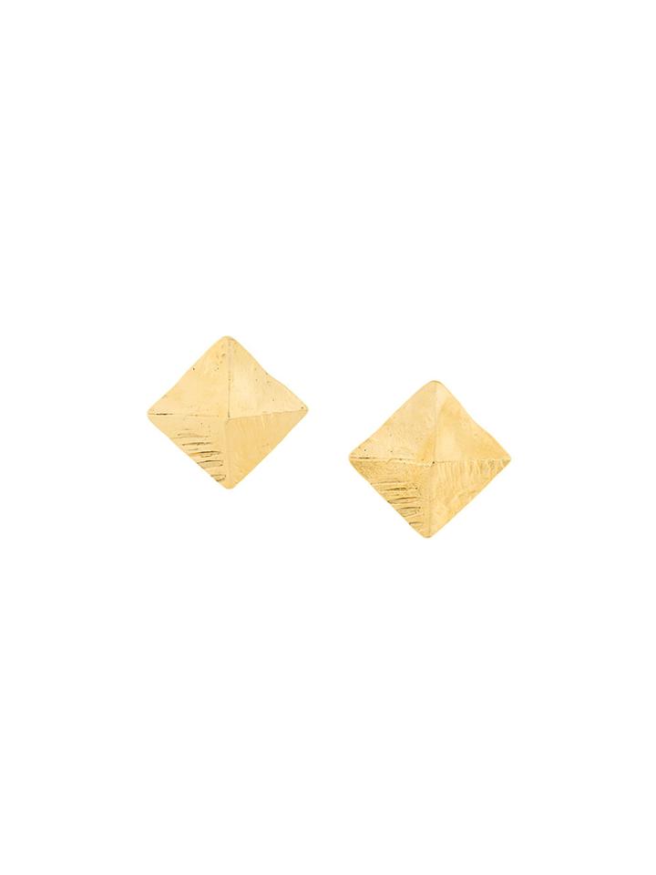 Yves Saint Laurent Vintage Square Clip-on Earrings - Metallic