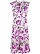 Lela Rose Floral Print Dress - Purple