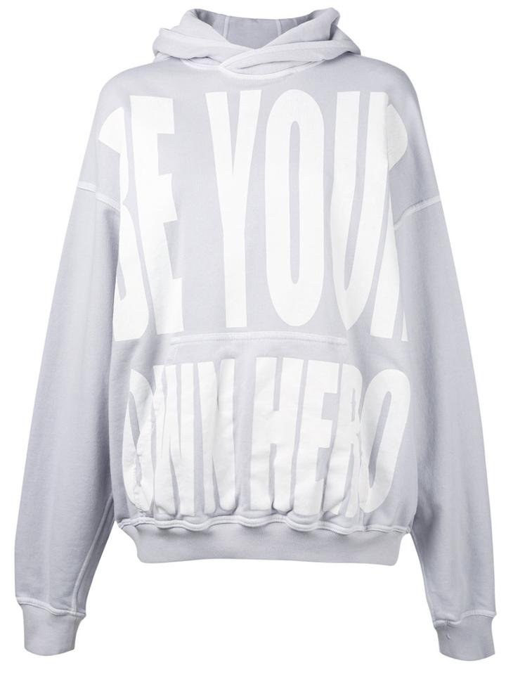 Haider Ackermann - Printed Hoodie - Women - Cotton - S, Women's, Grey, Cotton
