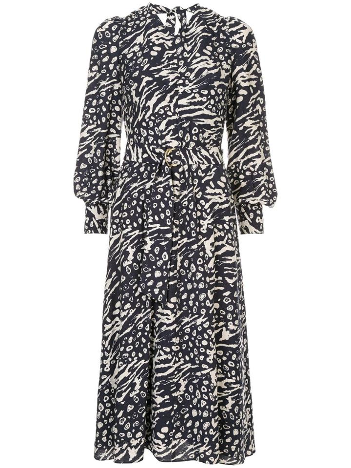 Rebecca Vallance Lola Printed Midi Dress - Blue