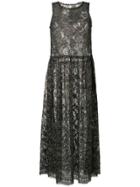 Uma Wang Lace Overlay Dress - Brown