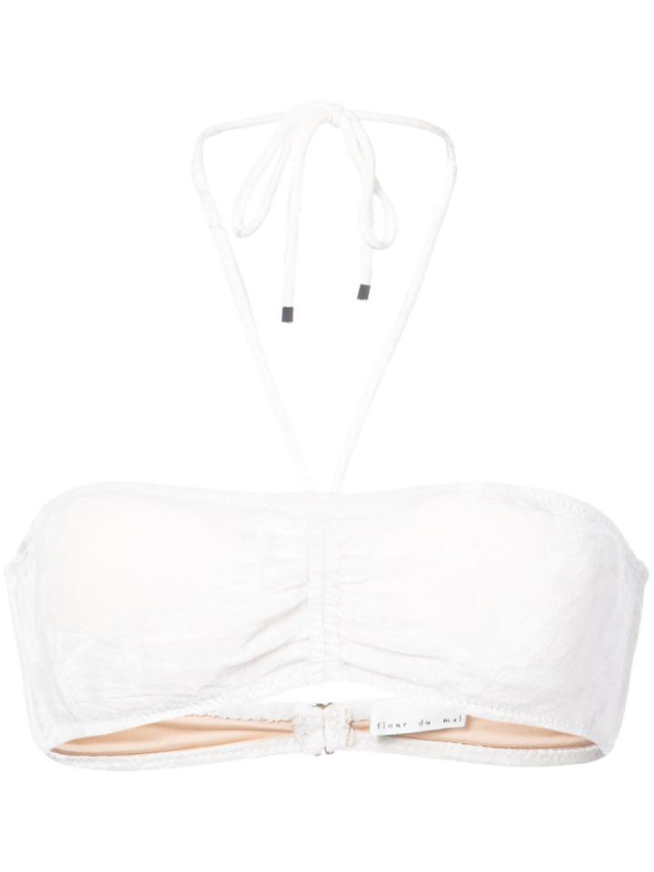 Fleur Du Mal Halterneck Bikini Top - White