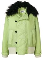 Mm6 Maison Margiela Faux Fur Collar Jacket - Green