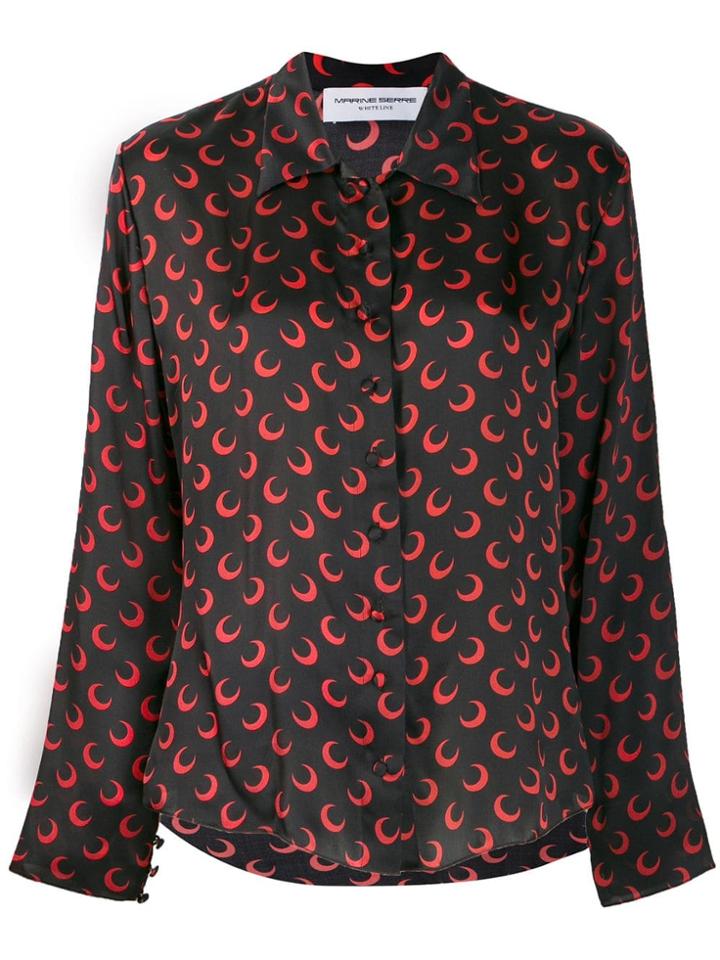 Marine Serre Moon Print Shirt - Black