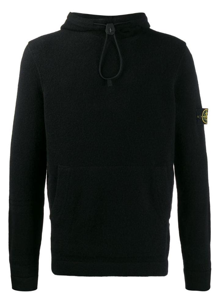Stone Island Drawstring Hood Jumper - Black