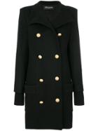 Balmain Double Breasted Coat - Black
