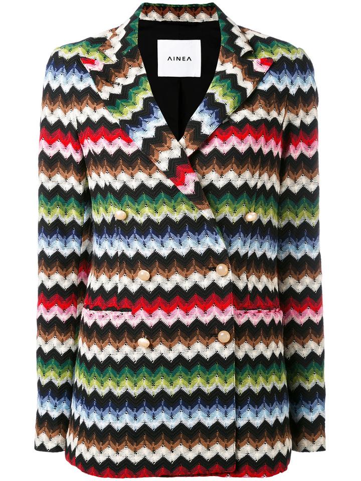 Ainea - Chevron Knit Jacket - Women - Cotton/polyester - 42, Cotton/polyester