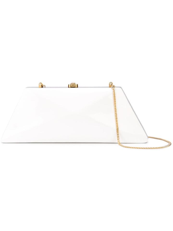 Rocio Trapeze Shaped Clutch Bag - White