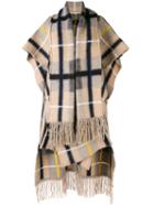 Stella Mccartney Check Knitted Poncho - Neutrals