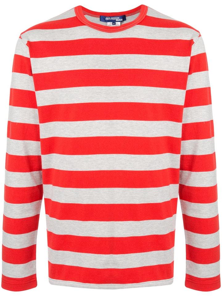Junya Watanabe Man Striped Crew Neck Sweatshirt - Grey