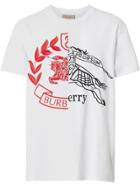 Burberry Contrast Crest Cotton T-shirt - White