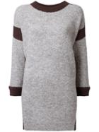 Theatre Products Longsleeved Knit Dress, Women's, Brown, Wool/acrylic/nylon/alpaca