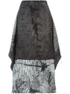 Issey Miyake Draped Pleated A-line Skirt