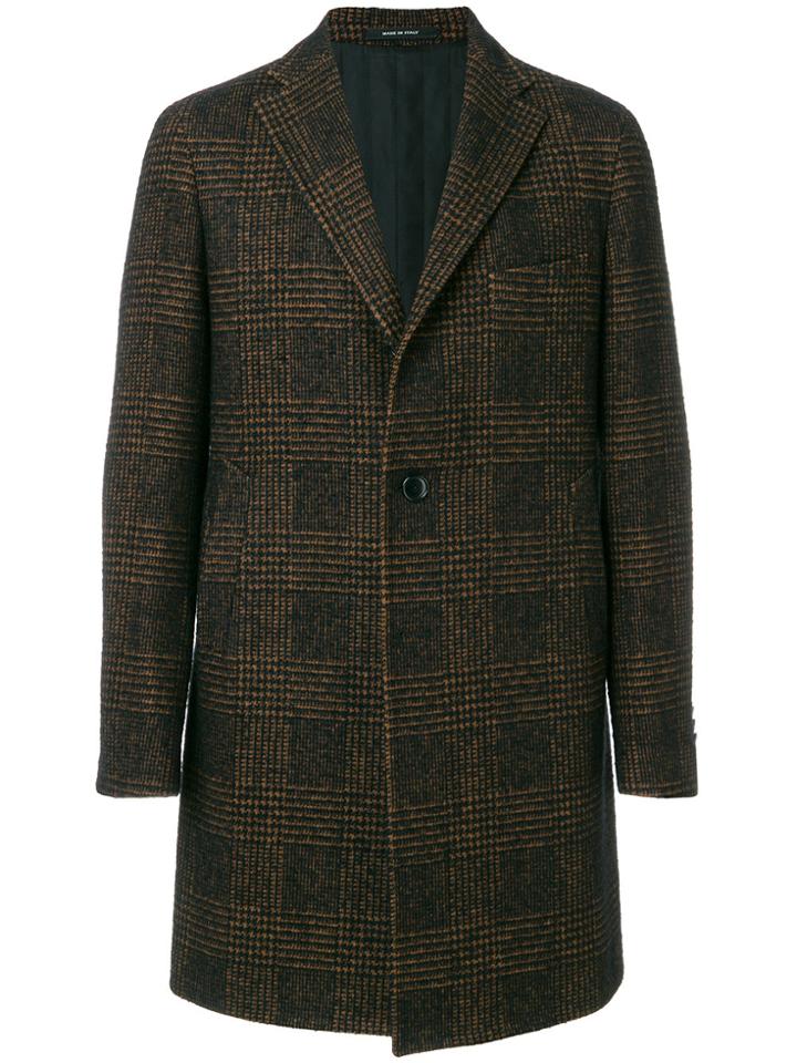 Tagliatore Single-breasted Tweed Coat - Black