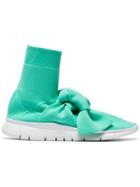 Off-white Bow Detail Sock Sneakers - Green