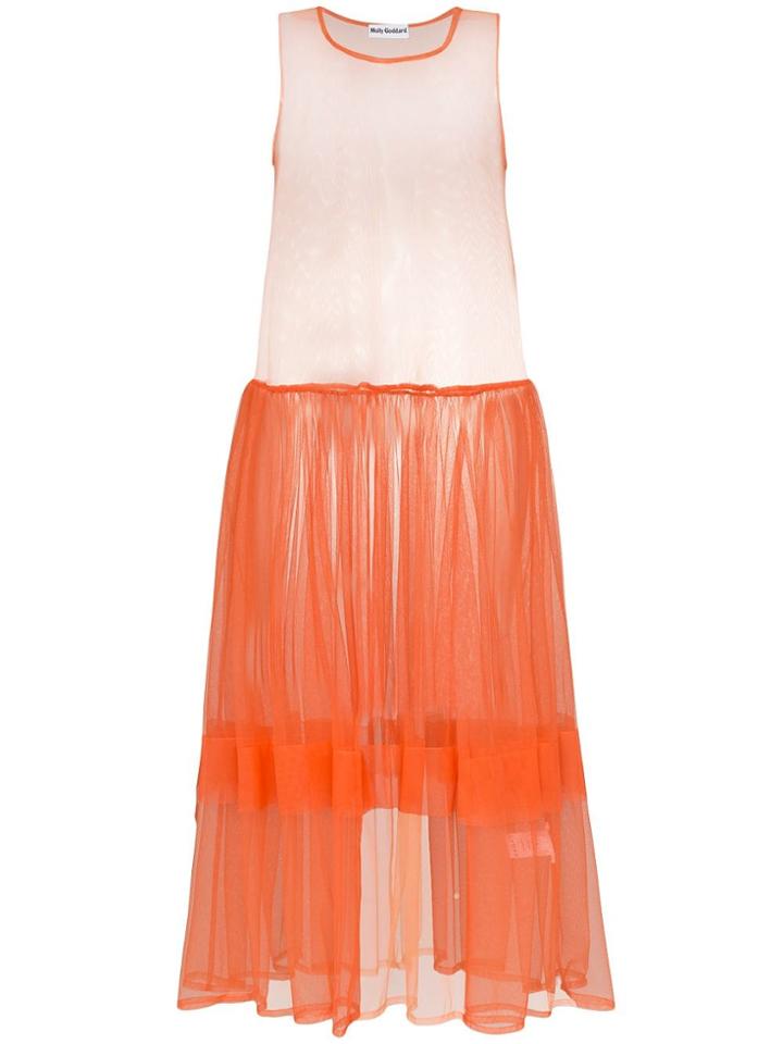Molly Goddard Orange Sleeveless Tulle Dress - Yellow