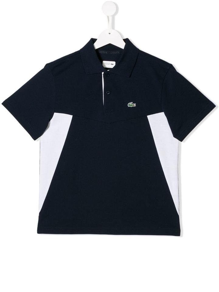 Lacoste Kids Teen Contrast Panel Polo Shirt - Blue