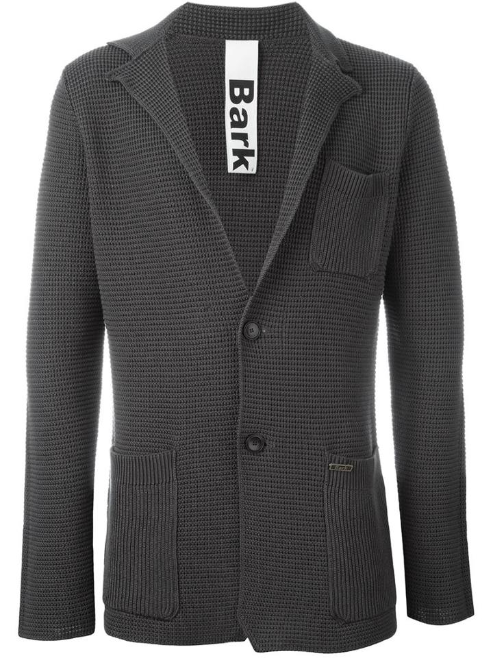 Bark Knit Blazer, Men's, Size: L, Grey, Cotton