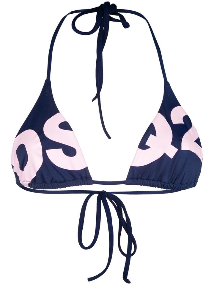 Dsquared2 Logo Bikini Top - Pink & Purple