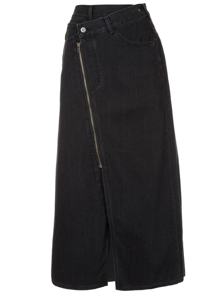 Le Ciel Bleu Asymmetric Denim Skirt - Black