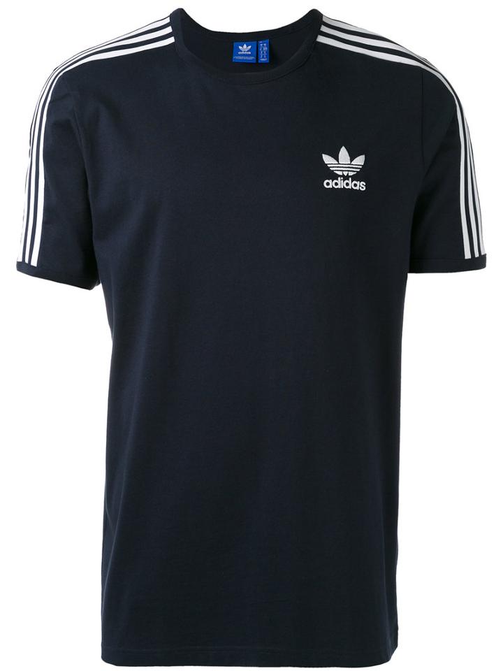 Adidas Originals - Striped Shoulders T-shirt - Men - Cotton - Xl, Blue, Cotton