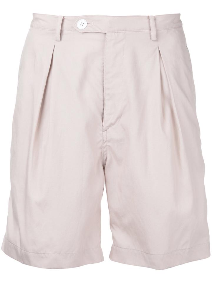 Factotum - Pleated Shorts - Men - Cotton/lyocell - 44, Pink/purple, Cotton/lyocell