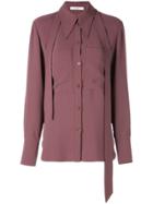 Tibi Lightweight Triacetate Blouse With Removable Tie - Purple