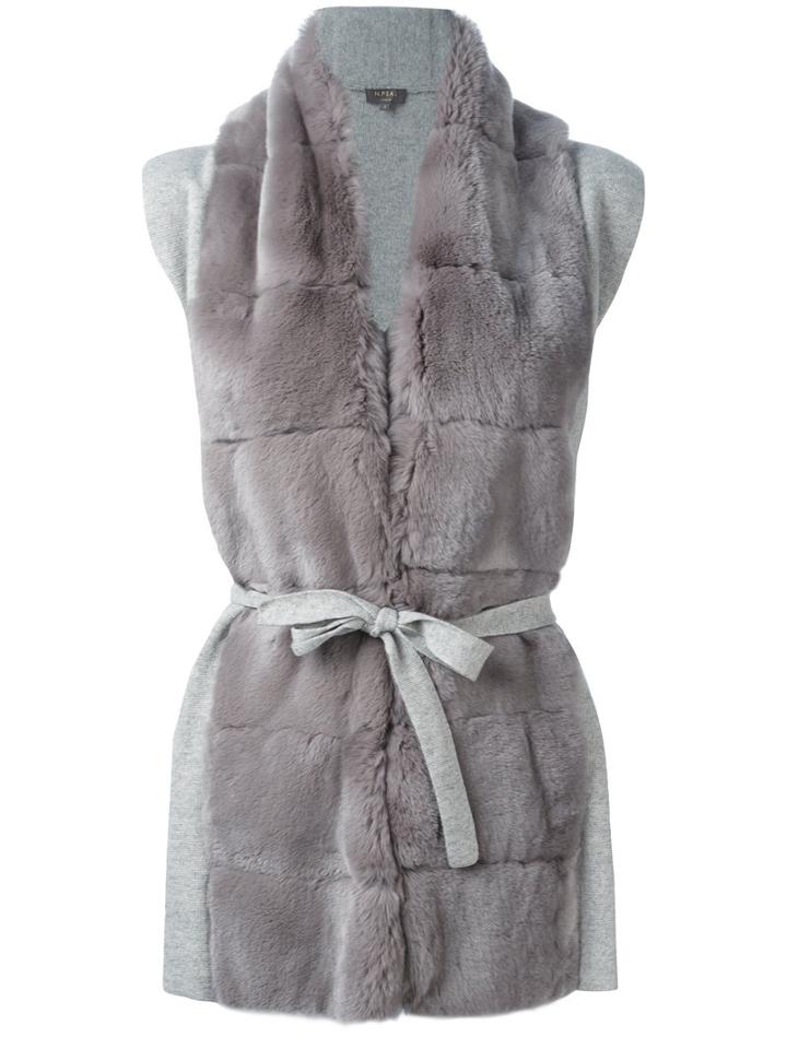 N.peal - Furry Detail Cardi-coat - Women - Rabbit Fur/cashmere - L, Women's, Nude/neutrals, Rabbit Fur/cashmere