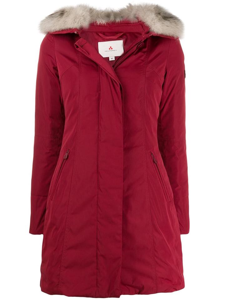 Peuterey Fur Collar Coat - Red