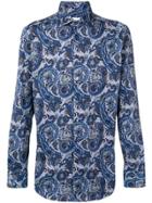 Etro Spread Collar Paisley Print Shirt - Blue