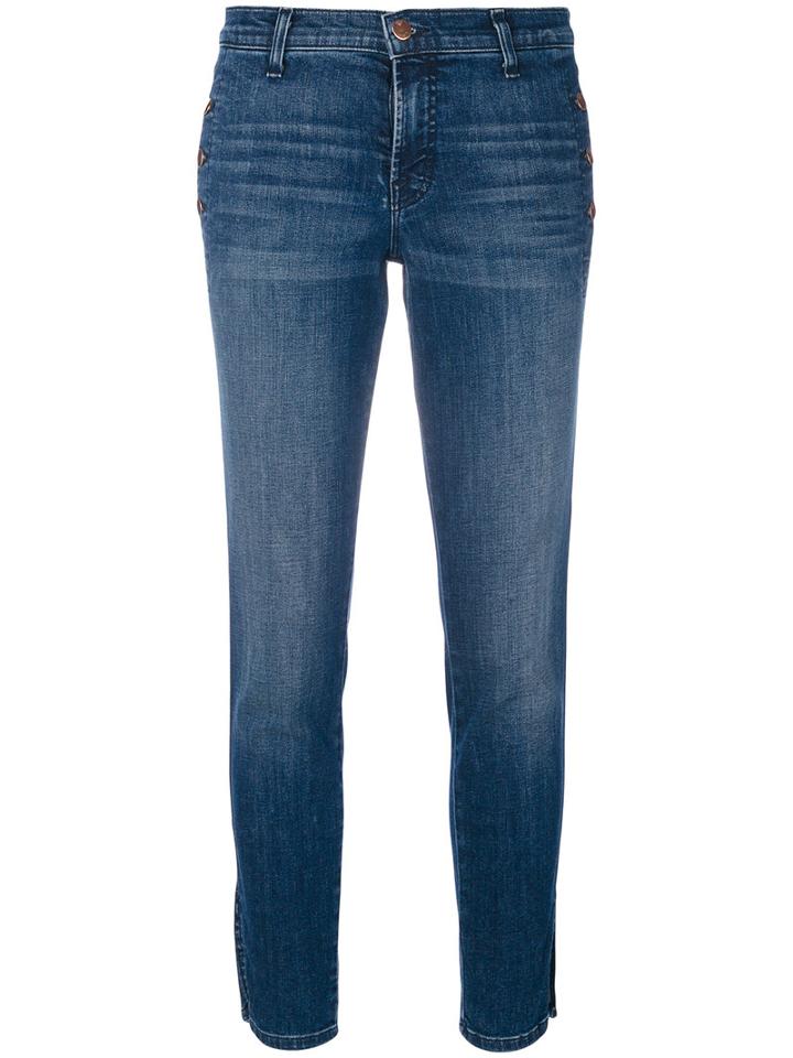 J Brand - Button Detail Skinny Jeans - Women - Cotton/polyurethane - 29, Blue, Cotton/polyurethane