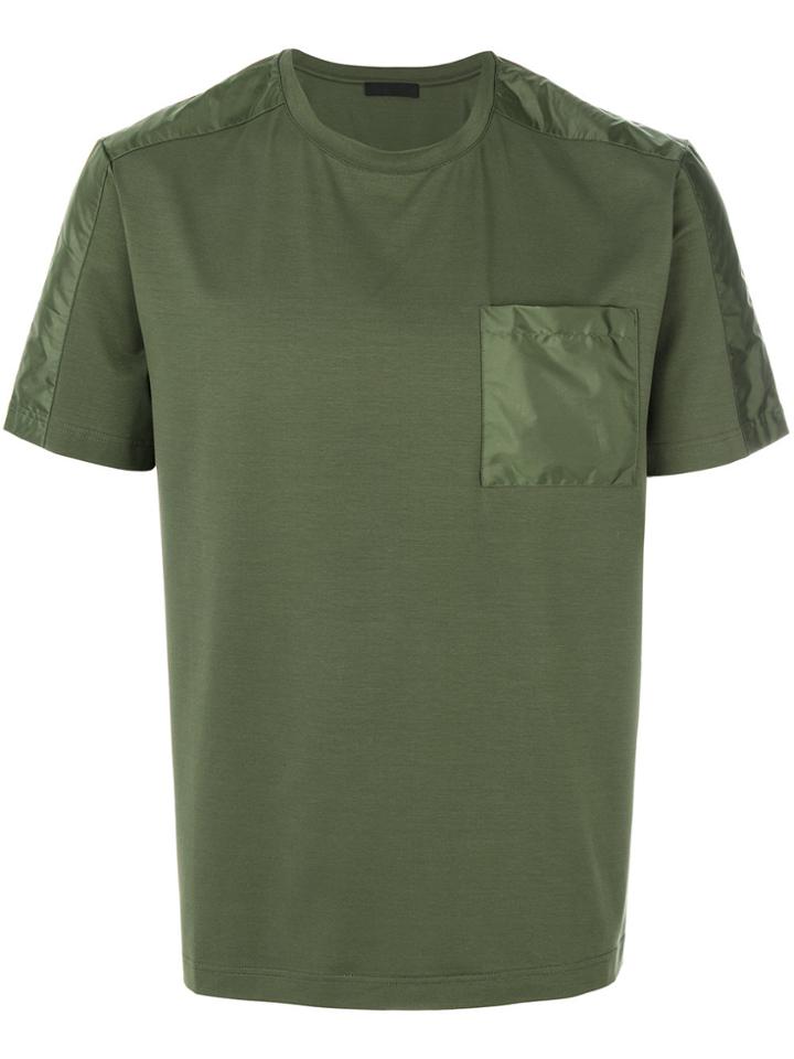 Prada Contrast Panel T-shirt - Green