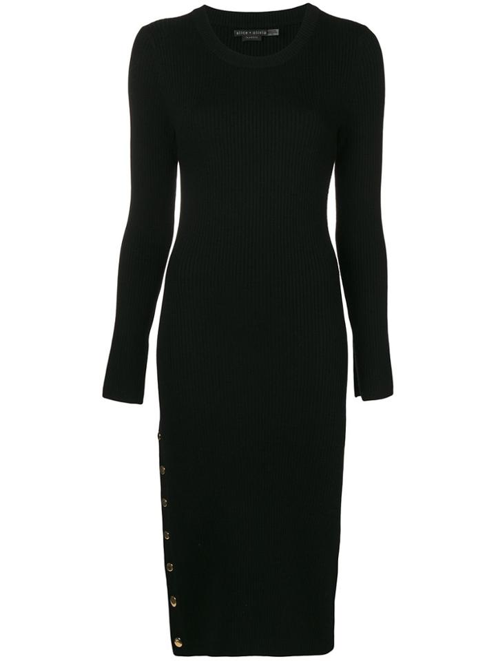 Alice+olivia Fitted Jersey Dress - Black