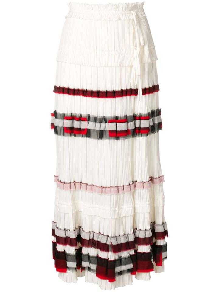3.1 Phillip Lim Pleated Wrap Skirt - White