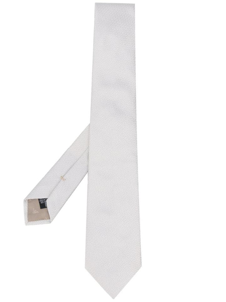 Emporio Armani Textured Tie - White