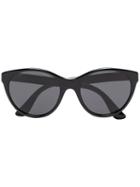 Gucci Eyewear Black Curved Cat Eye Sunglasses