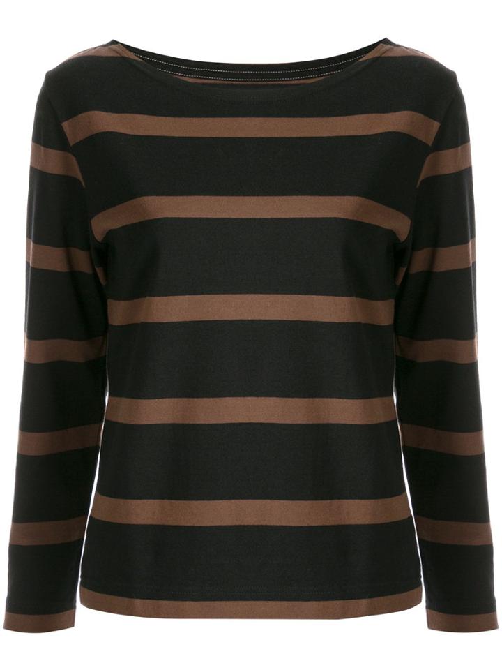 Margaret Howell Striped Long Sleeved Top - Brown