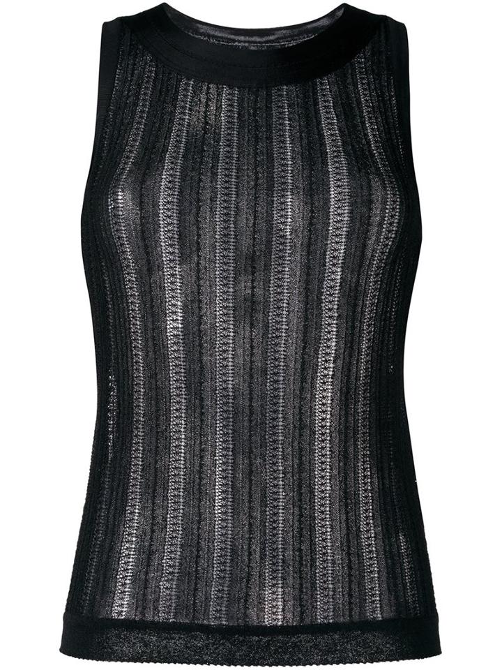 Missoni Striped Sheer Sleeveless Blouse