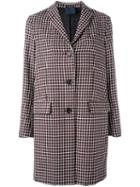 Aspesi Checked Single Breasted Coat, Women's, Size: 40, Red, Virgin Wool/viscose/cupro/polyester
