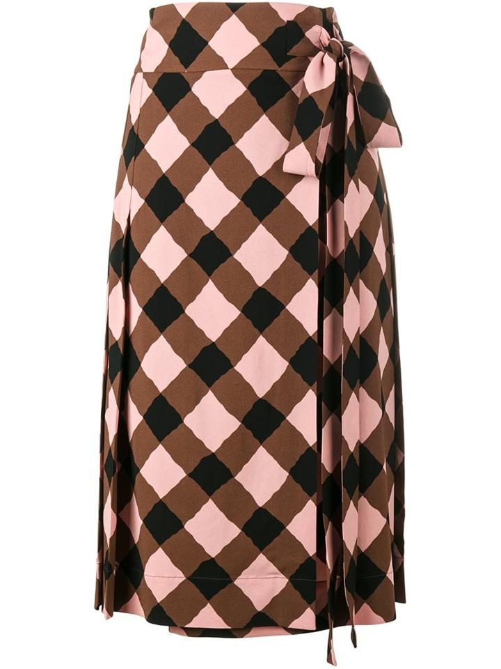 Marni Checked Wrap Skirt