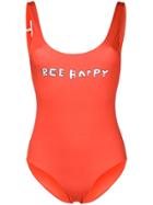 Ganni Bee Happy Swimsuit - Red